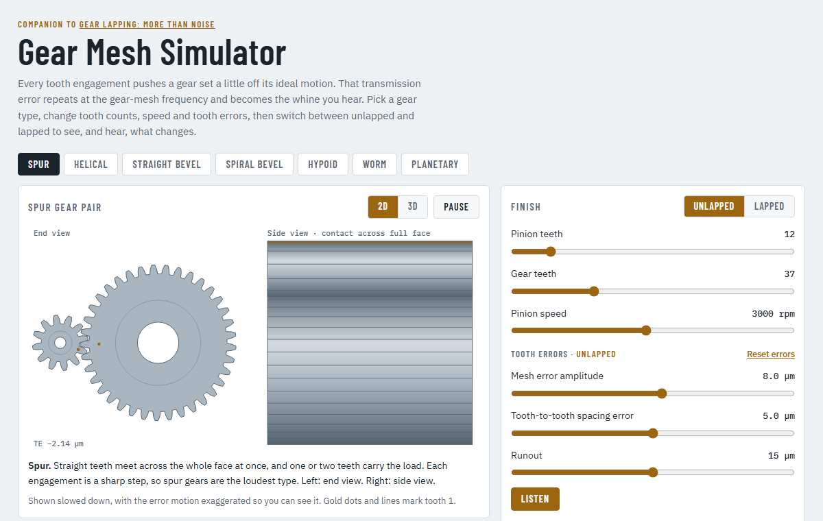 Gear Mesh Simulator screenshot